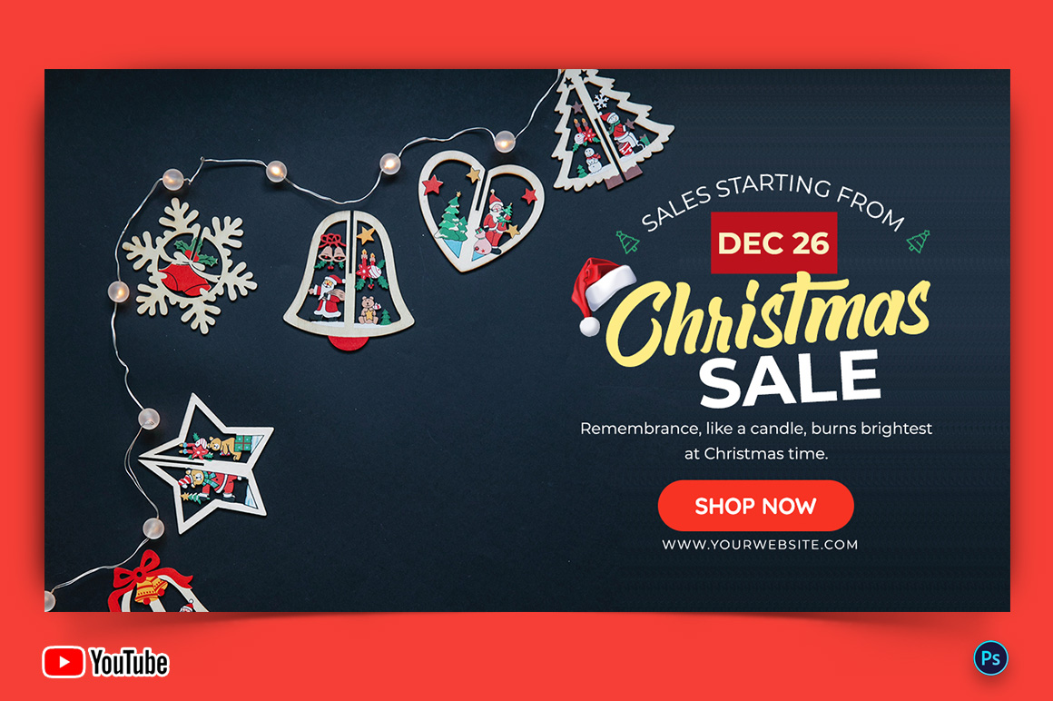 Christmas Sale Offers YouTube Thumbnail Design Template-15