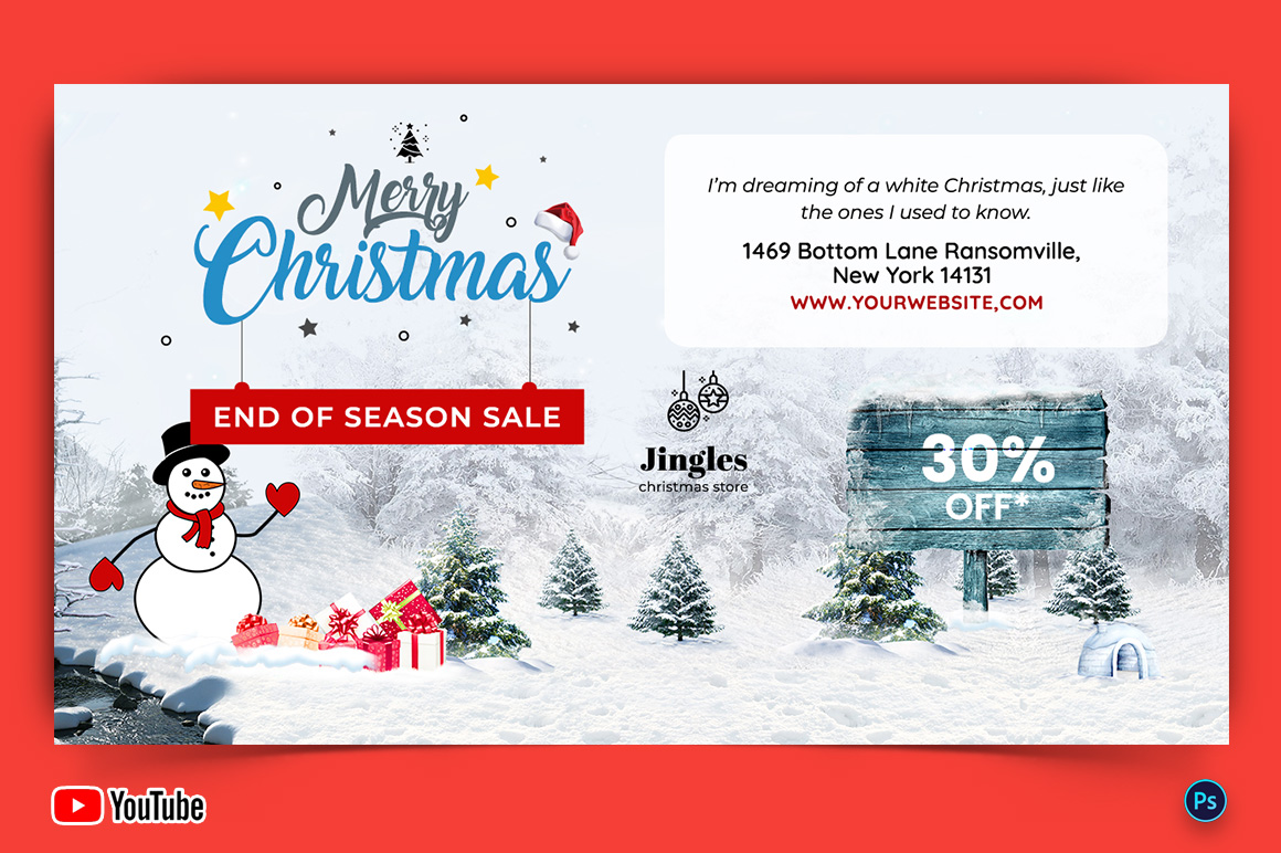 Christmas Sale Offers YouTube Thumbnail Design Template-16