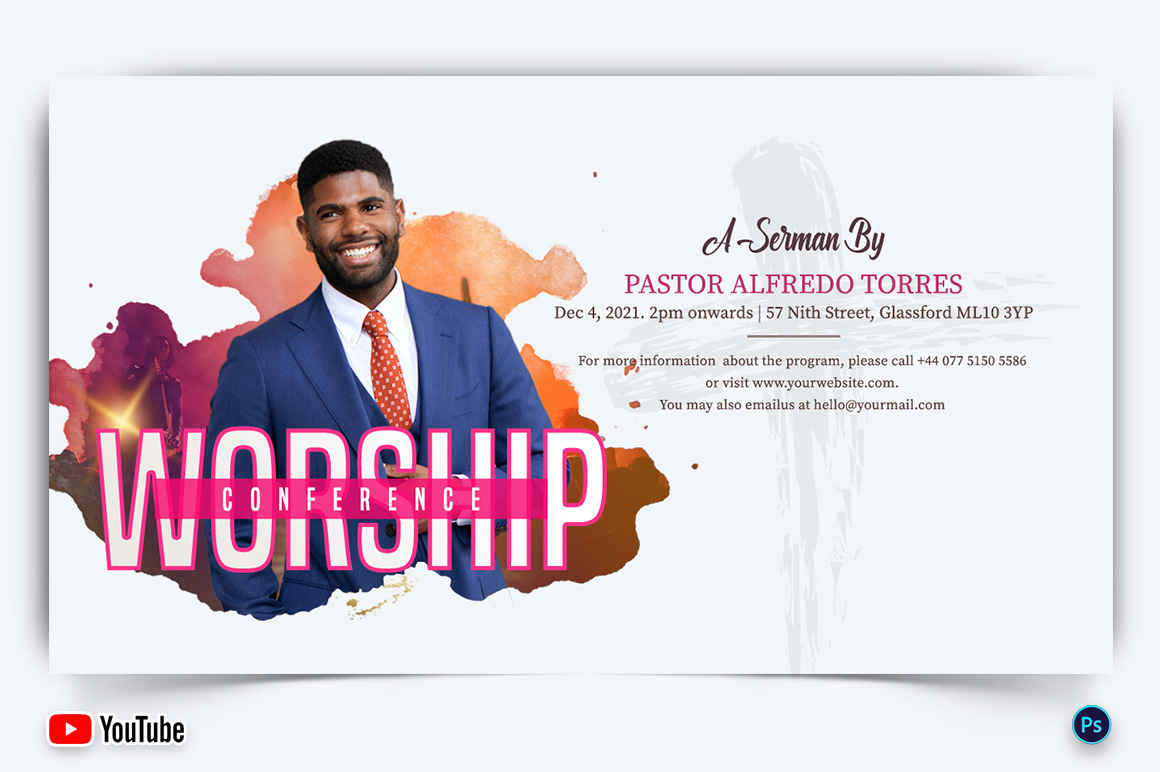 Church Speech YouTube Thumbnail Design Template-40