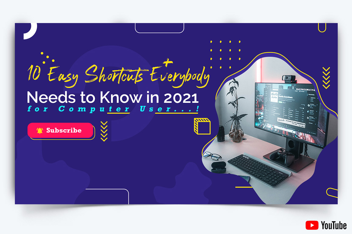 Computer Tricks and Hacking YouTube Thumbnail Design Template-05
