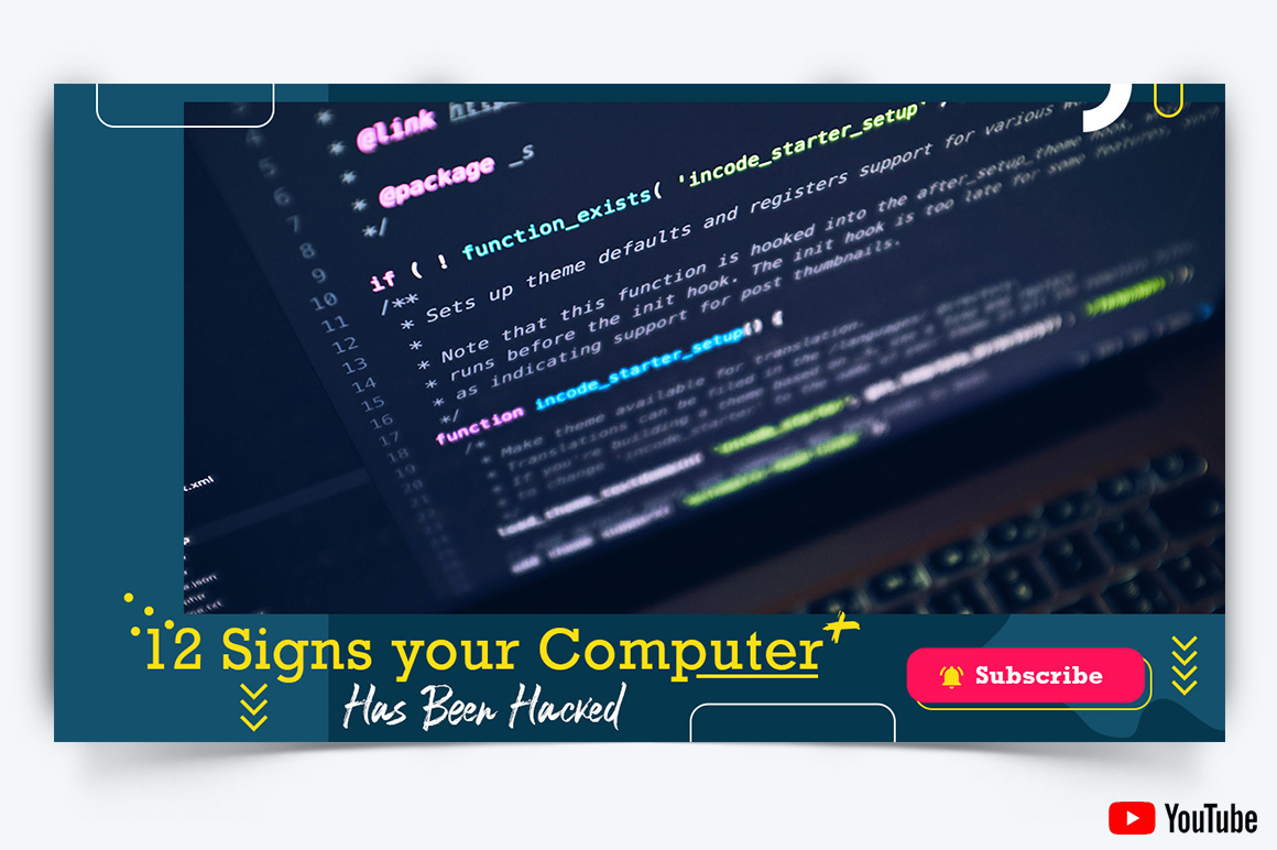 Computer Tricks and Hacking YouTube Thumbnail Design Template-10