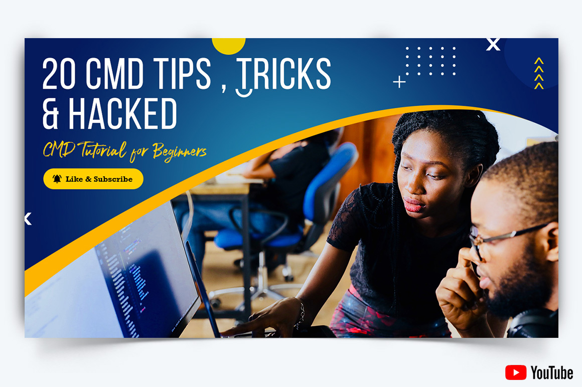Computer Tricks and Hacking YouTube Thumbnail Design Template-11