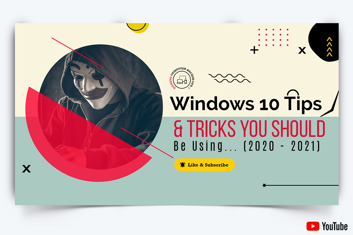 Computer Tricks and Hacking YouTube Thumbnail Design Template-12