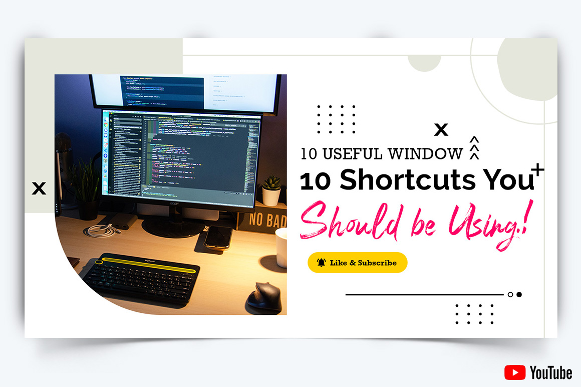 Computer Tricks and Hacking YouTube Thumbnail Design Template-14