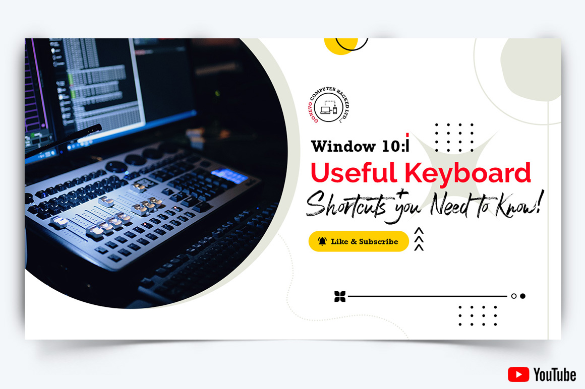Computer Tricks and Hacking YouTube Thumbnail Design Template-17