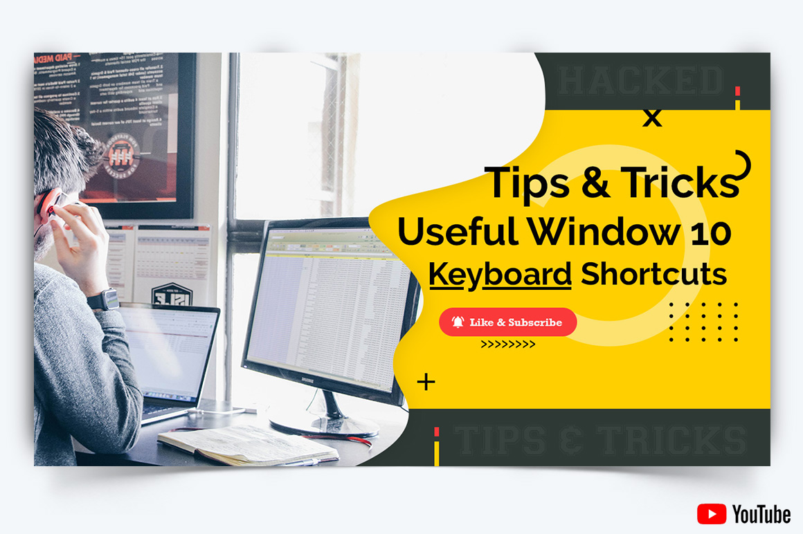 Computer Tricks and Hacking YouTube Thumbnail Design Template-18