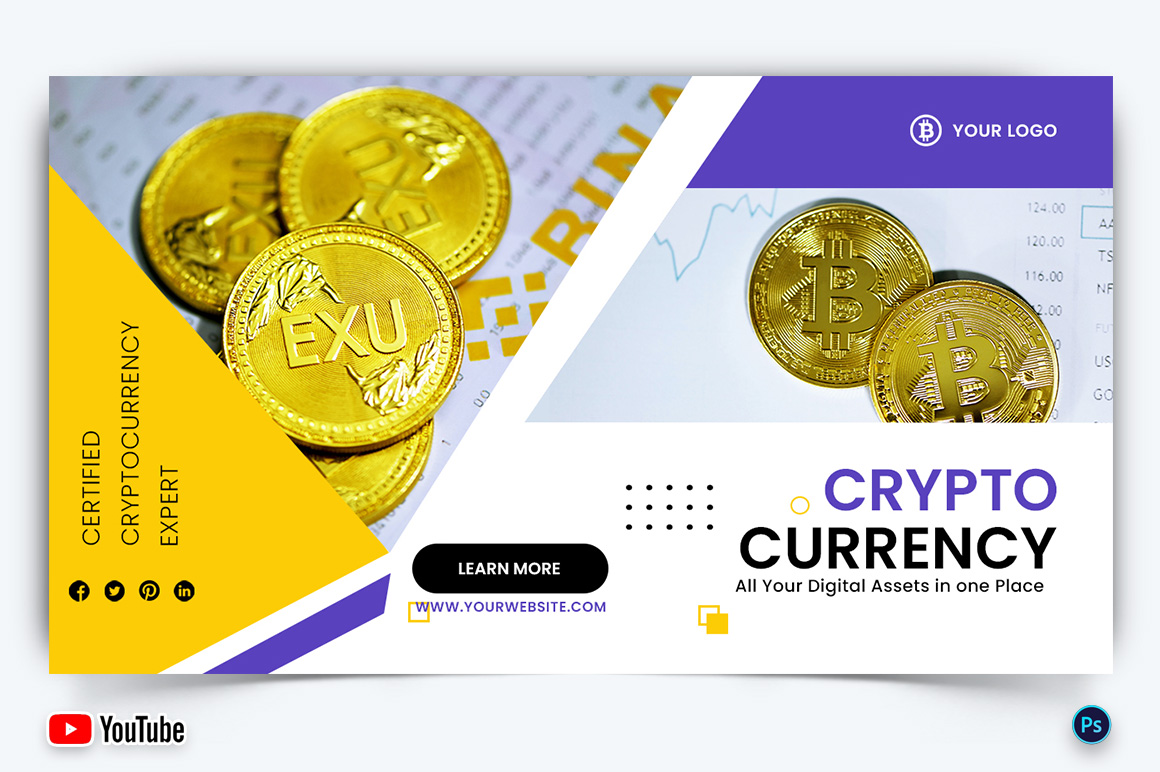 Cryptocurrency YouTube Thumbnail Design Template-22