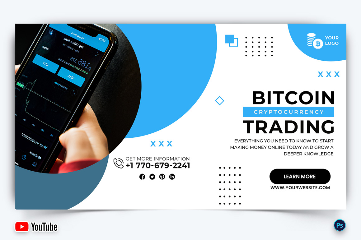 Cryptocurrency YouTube Thumbnail Design Template-23