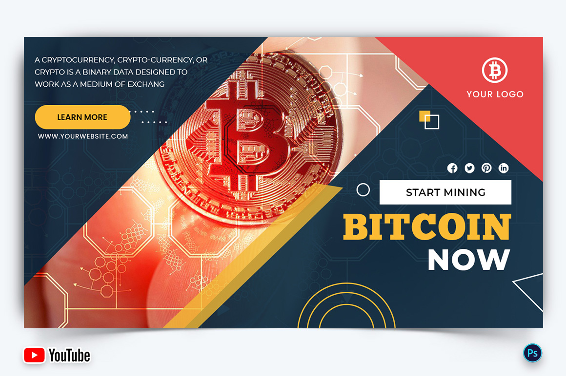 Cryptocurrency YouTube Thumbnail Design Template-28