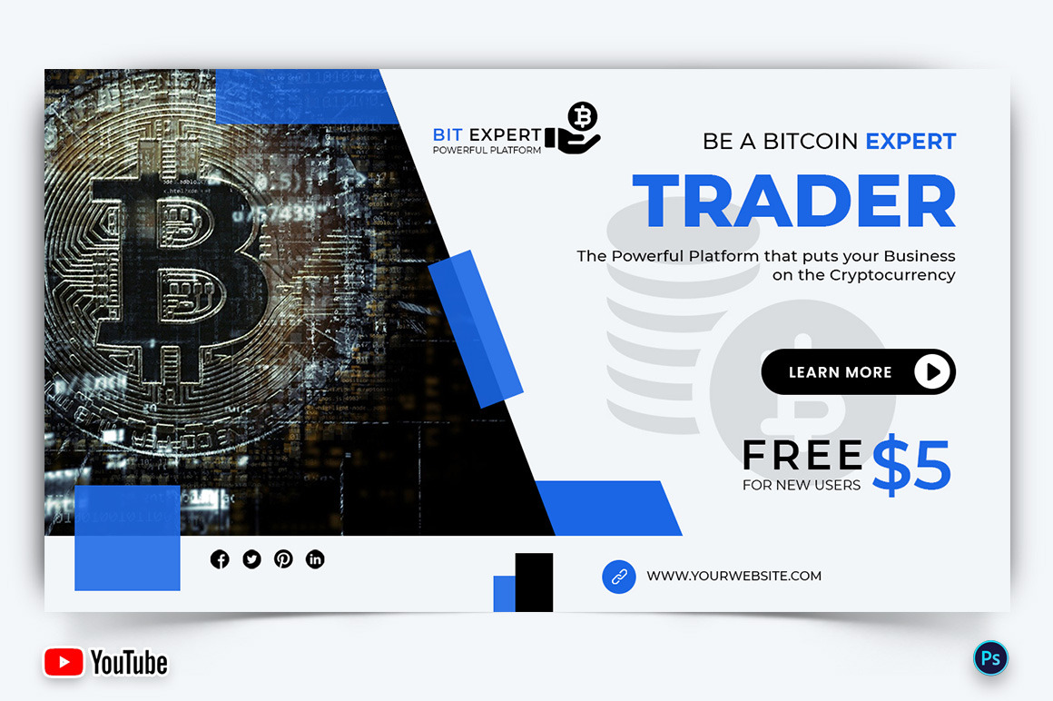 Cryptocurrency YouTube Thumbnail Design Template-33