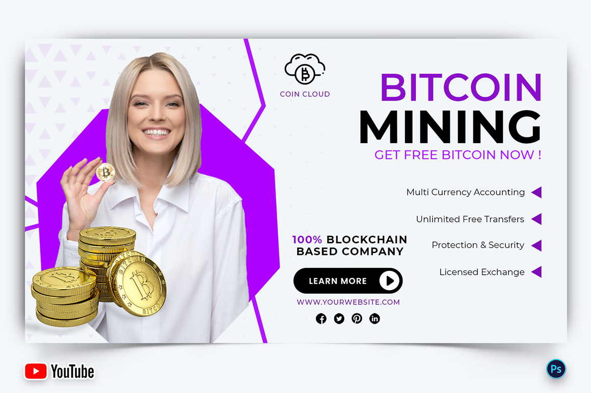 Cryptocurrency YouTube Thumbnail Design Template-35