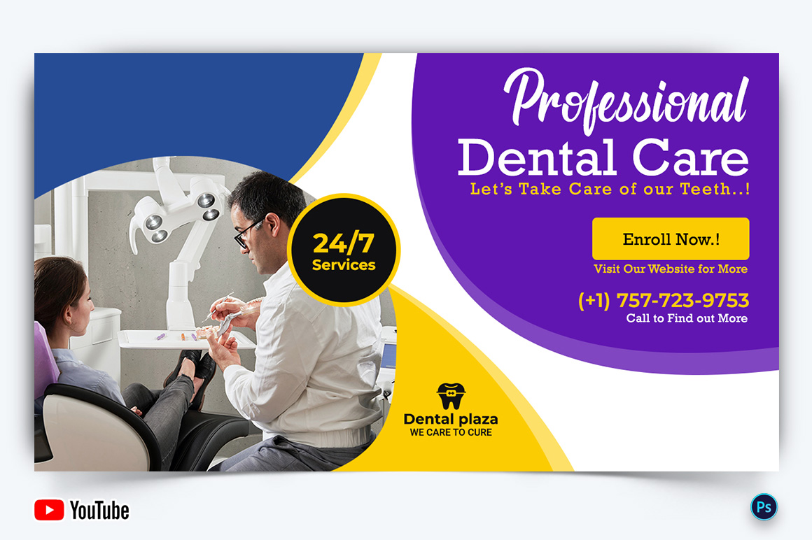 Dental Care YouTube Thumbnail Design Template-04