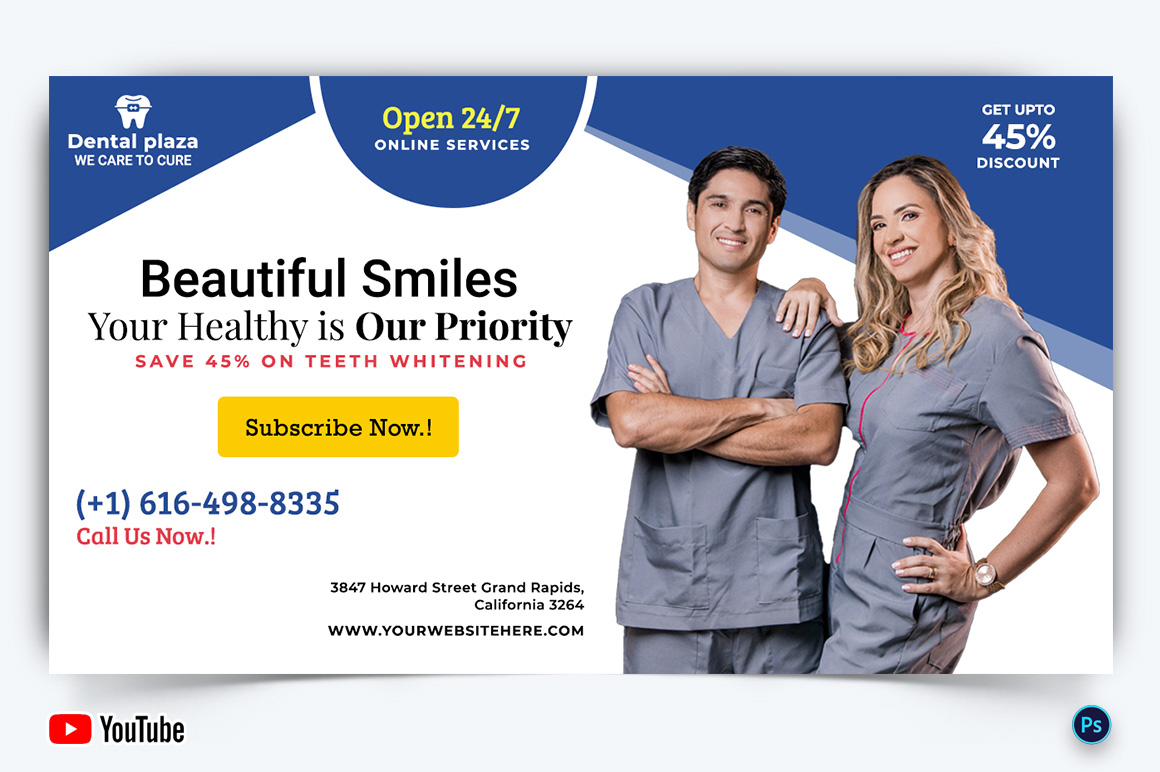 Dental Care YouTube Thumbnail Design Template-08