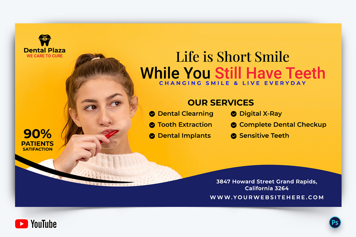 Dental Care YouTube Thumbnail Design Template-09