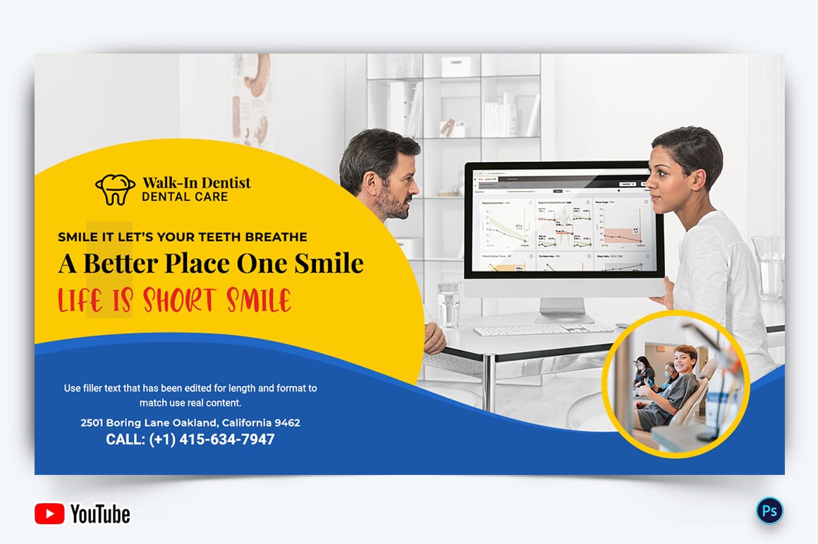 Dental Care YouTube Thumbnail Design Template-14