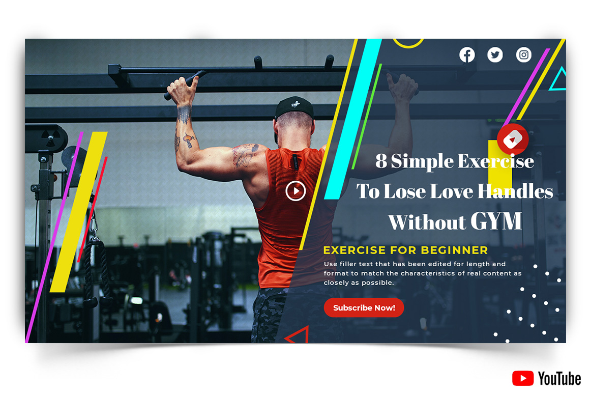 Gym and Fitness YouTube Thumbnail Design Template-05