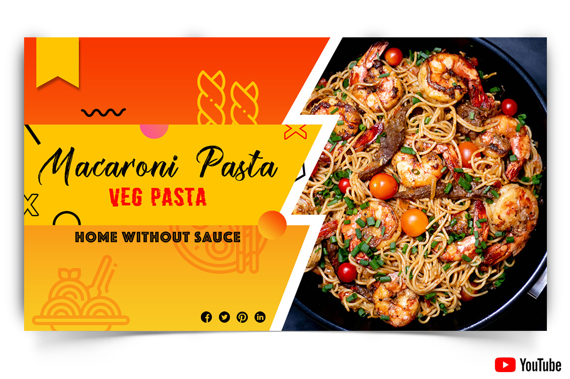 Food and Restaurant YouTube Thumbnail Design Template-07