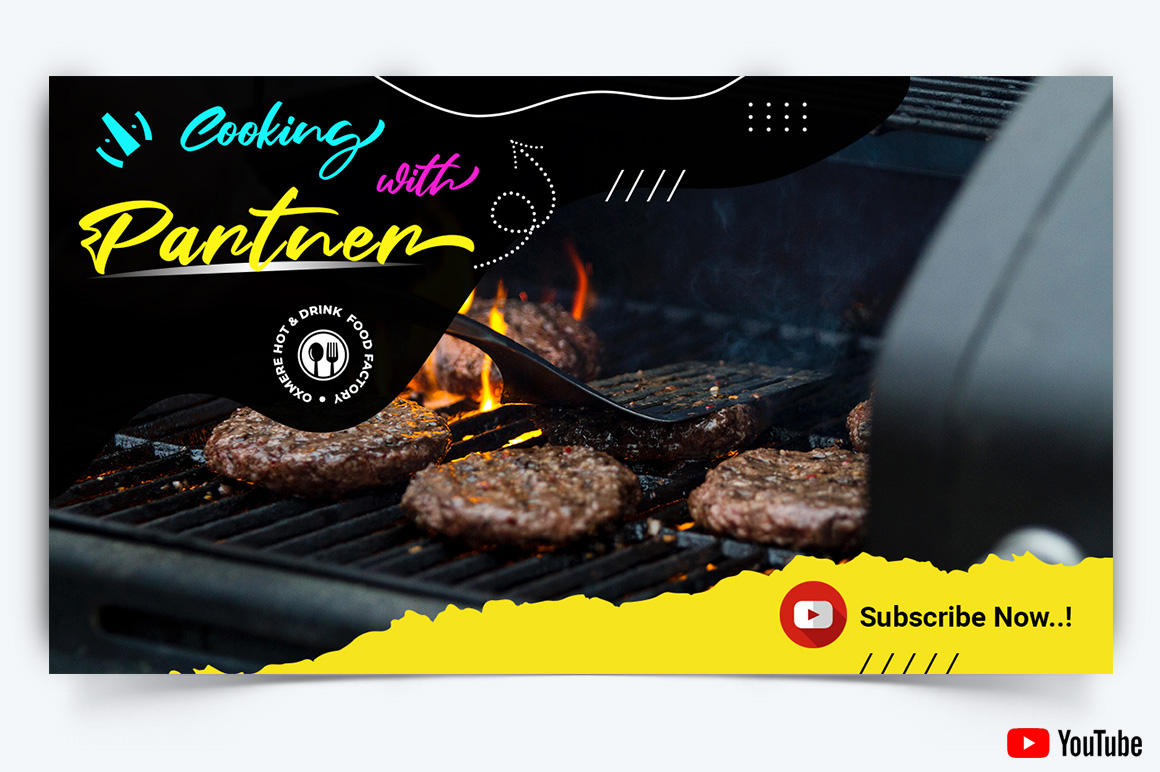 Food and Restaurant YouTube Thumbnail Design Template-14