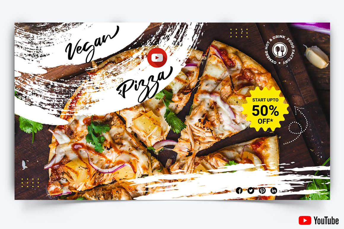 Food and Restaurant YouTube Thumbnail Design Template-18