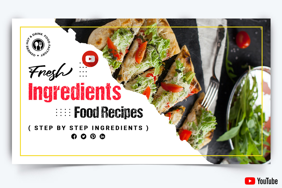 Food and Restaurant YouTube Thumbnail Design Template-20