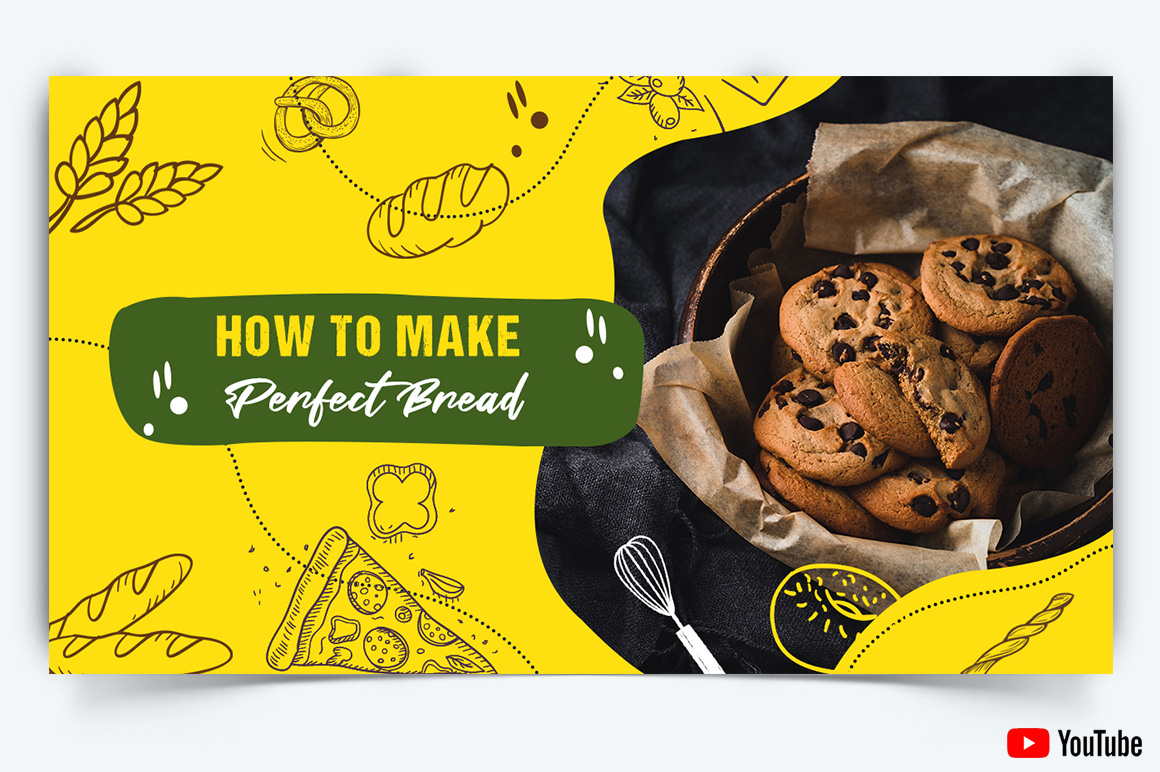 Food and Restaurant YouTube Thumbnail Design Template-24