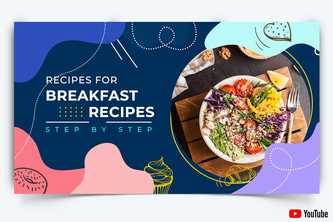 Food and Restaurant YouTube Thumbnail Design Template-29