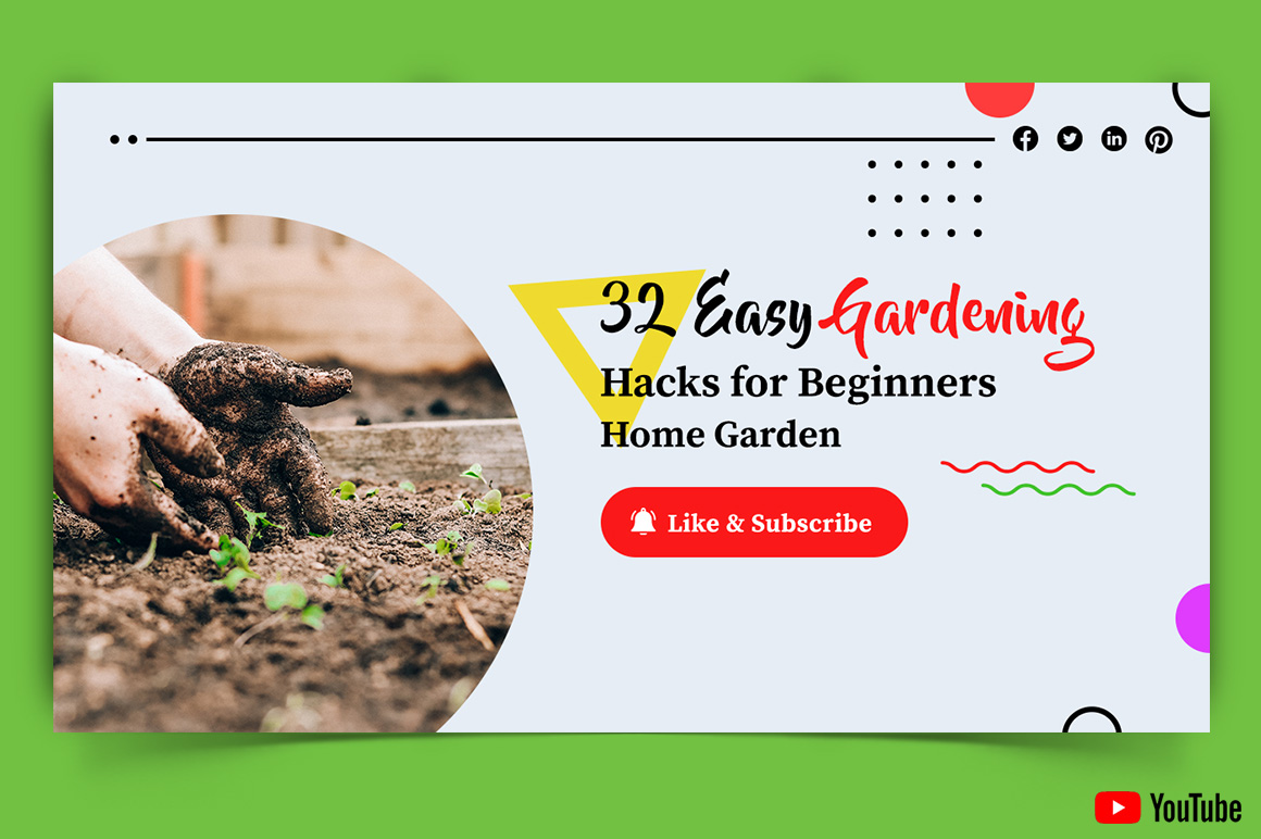 Home Gardening YouTube Thumbnail Design Template-08