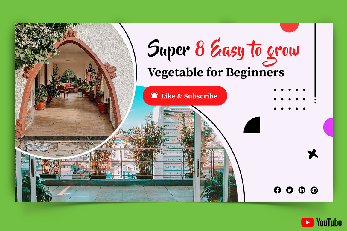 Home Gardening YouTube Thumbnail Design Template-10