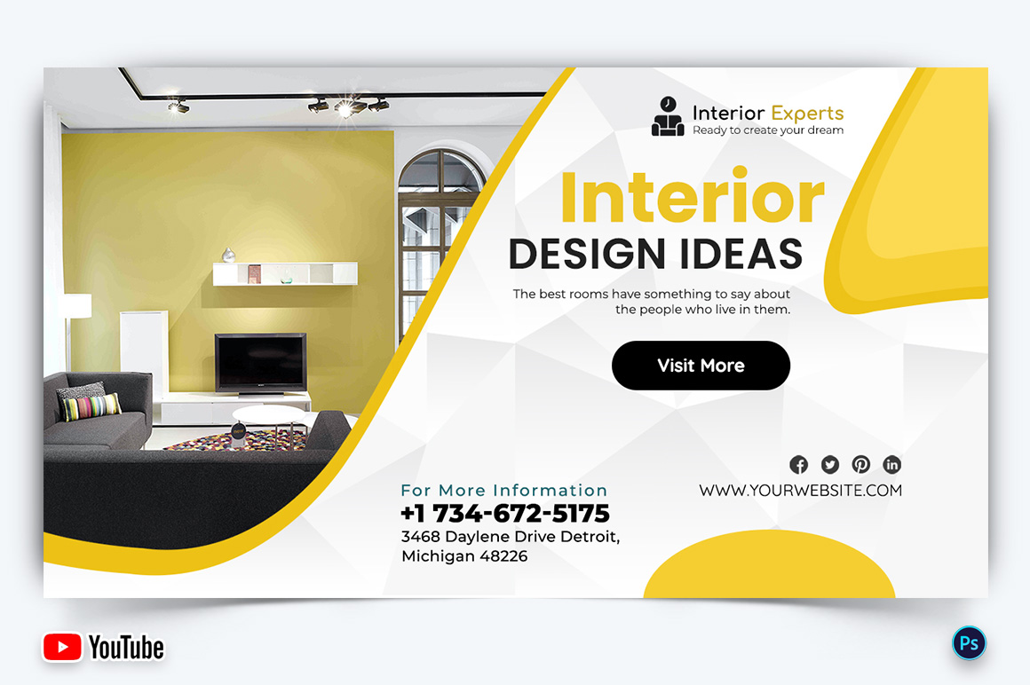 Interior Minimal YouTube Thumbnail Design Template-21