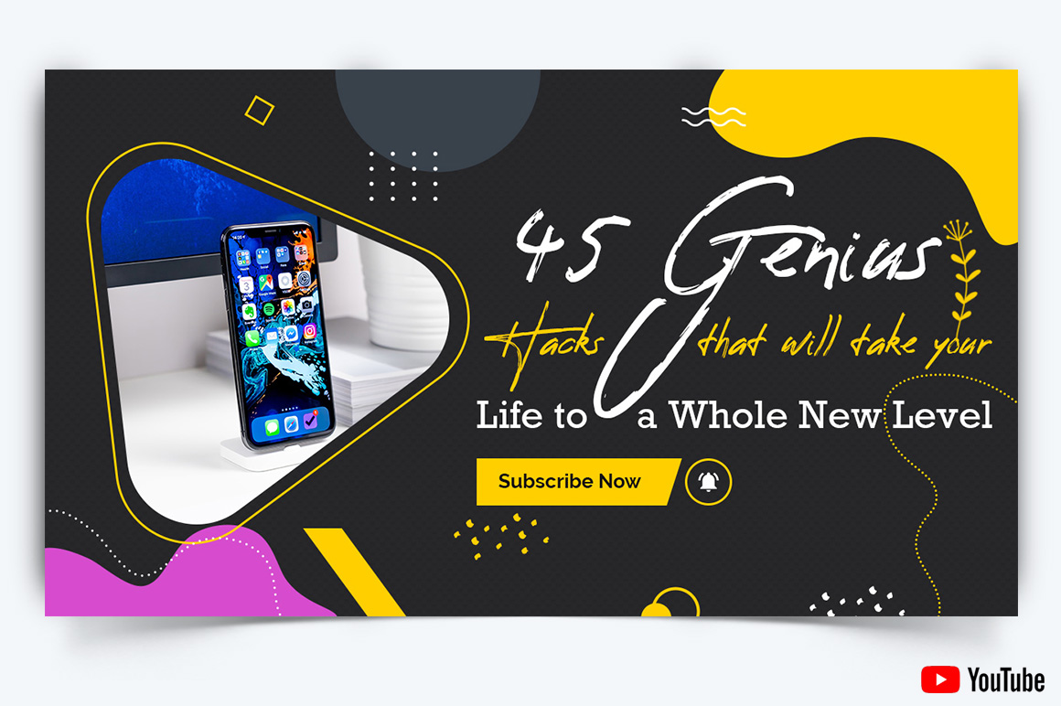 Mobile Tips Tricks YouTube Thumbnail Design Template-12