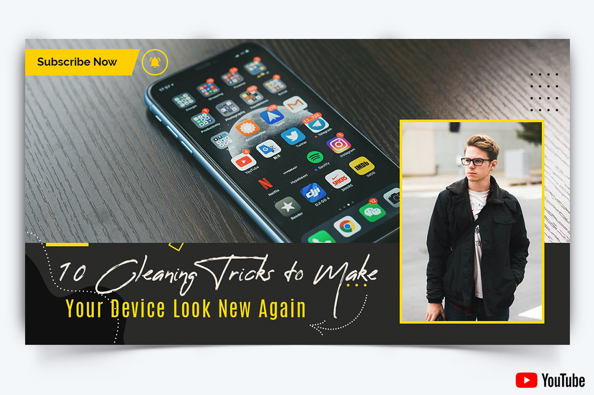 Mobile Tips Tricks YouTube Thumbnail Design Template-18