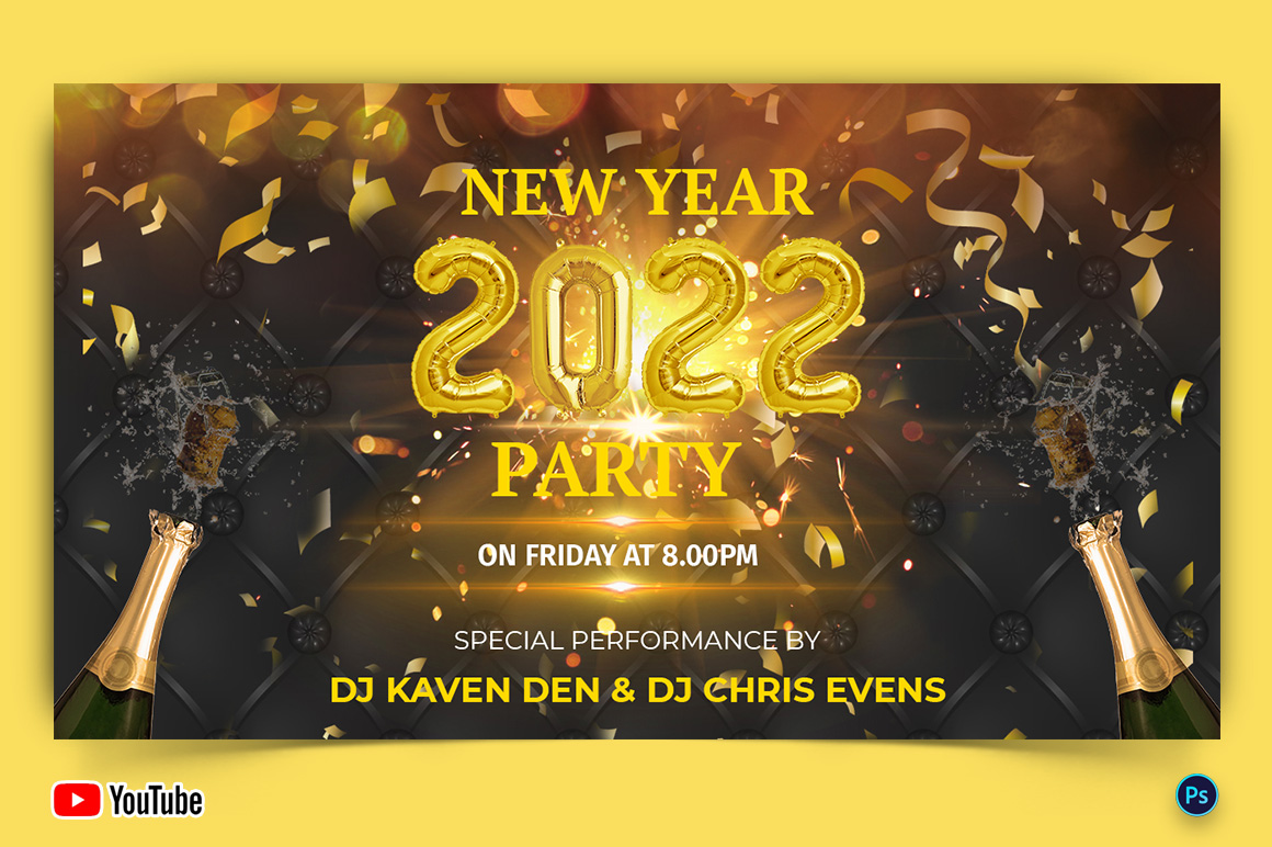 New Year YouTube Thumbnail Design Template-11