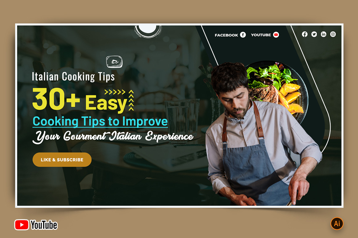 Chef Cooking YouTube Thumbnail Design -08