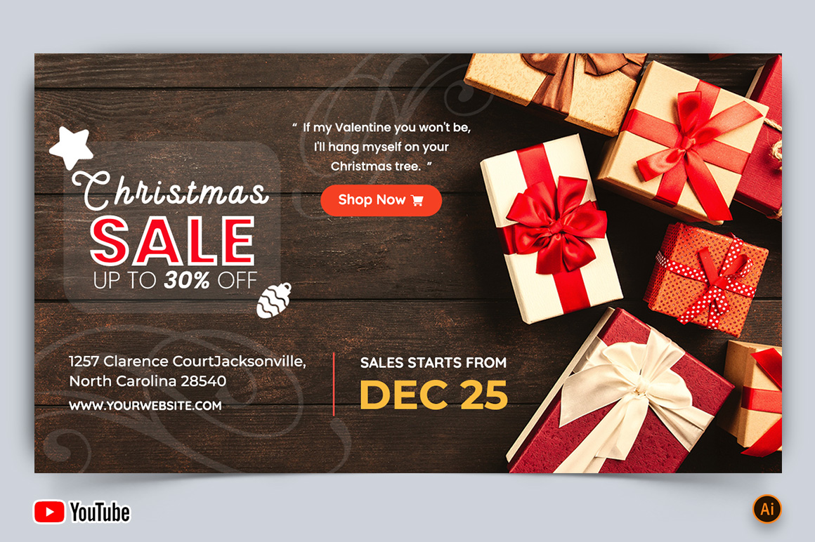 Christmas Sale YouTube Thumbnail Design -01