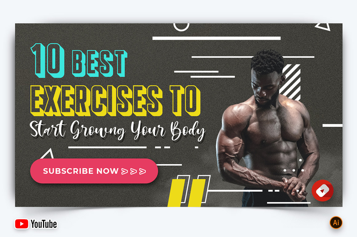 Gym and Fitness YouTube Thumbnail Design -03