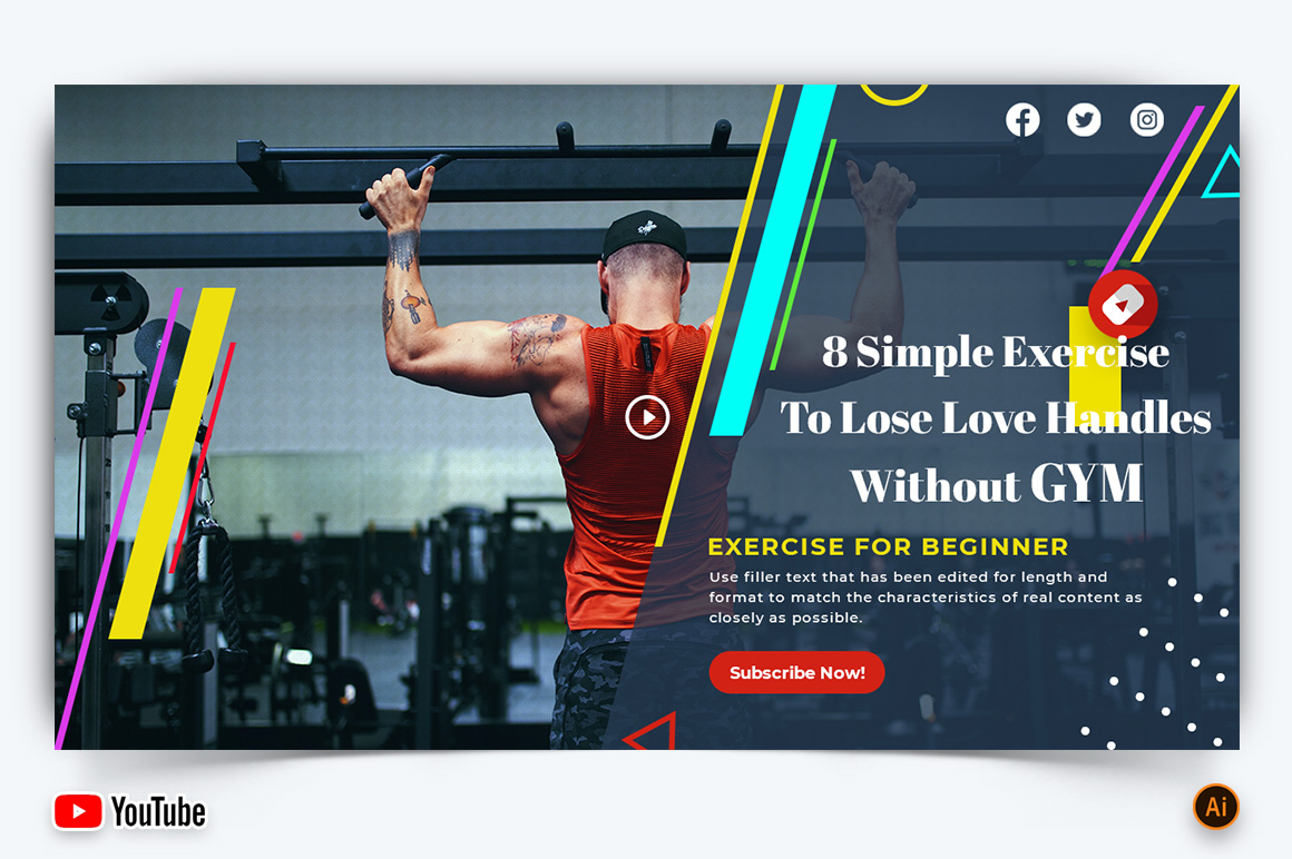 Gym and Fitness YouTube Thumbnail Design -05