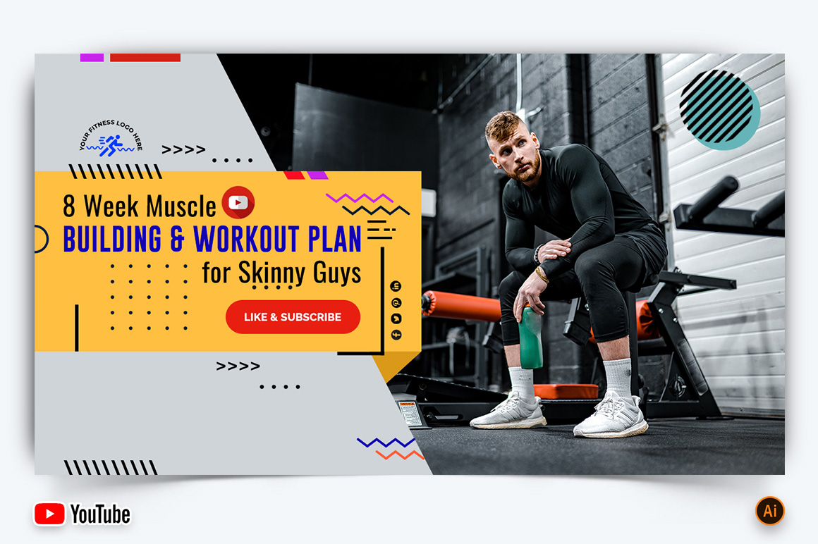 Gym and Fitness YouTube Thumbnail Design -16