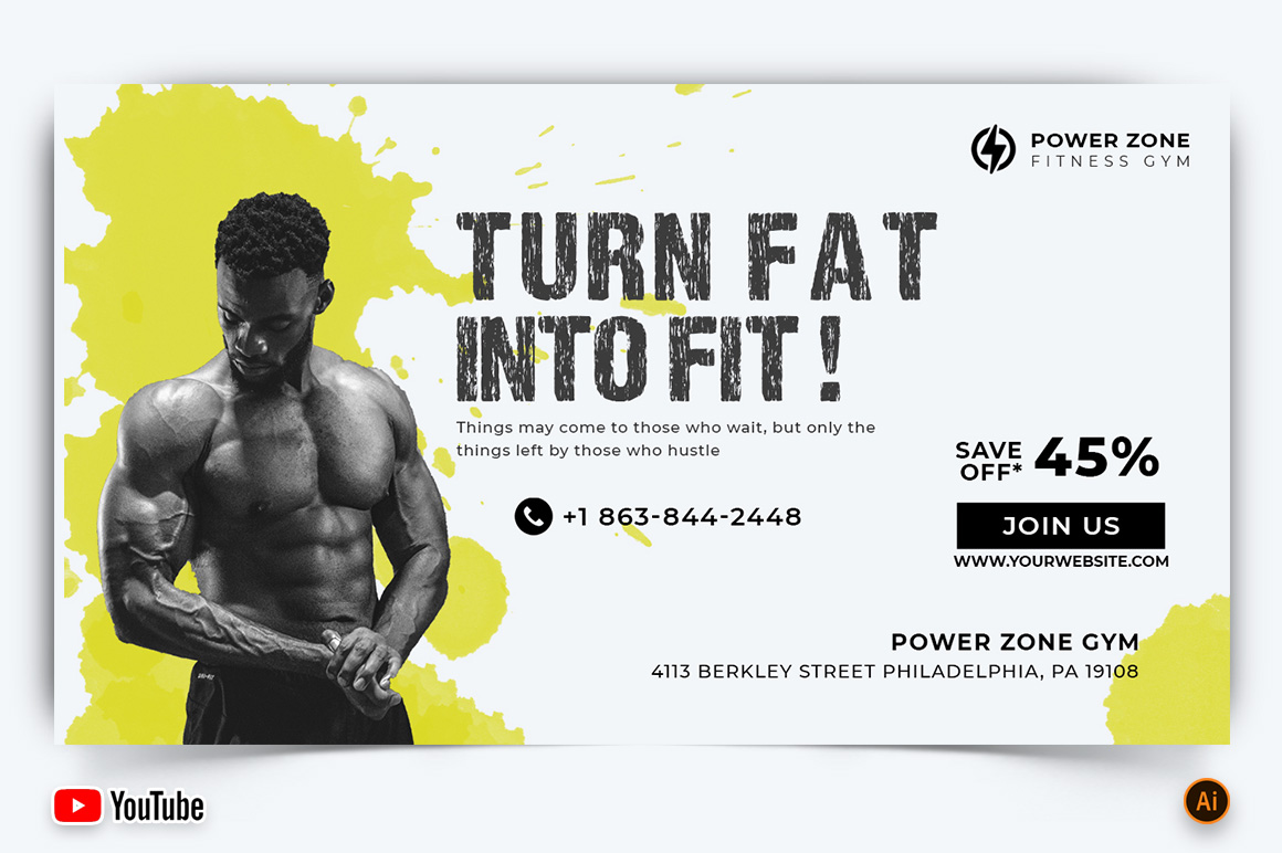 Gym and Fitness YouTube Thumbnail Design -22