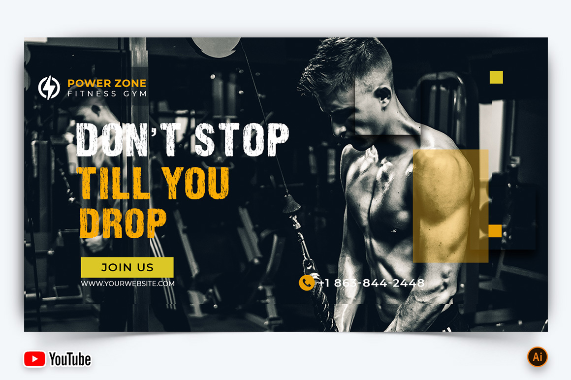 Gym and Fitness YouTube Thumbnail Design -23