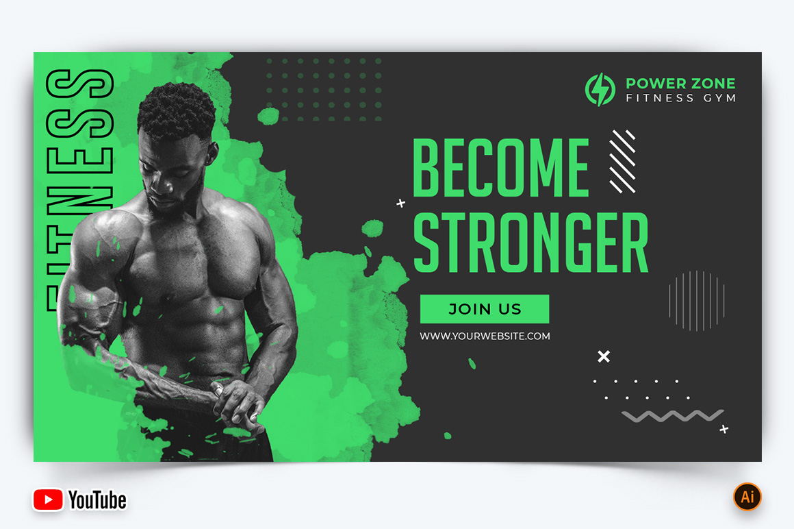 Gym and Fitness YouTube Thumbnail Design -24