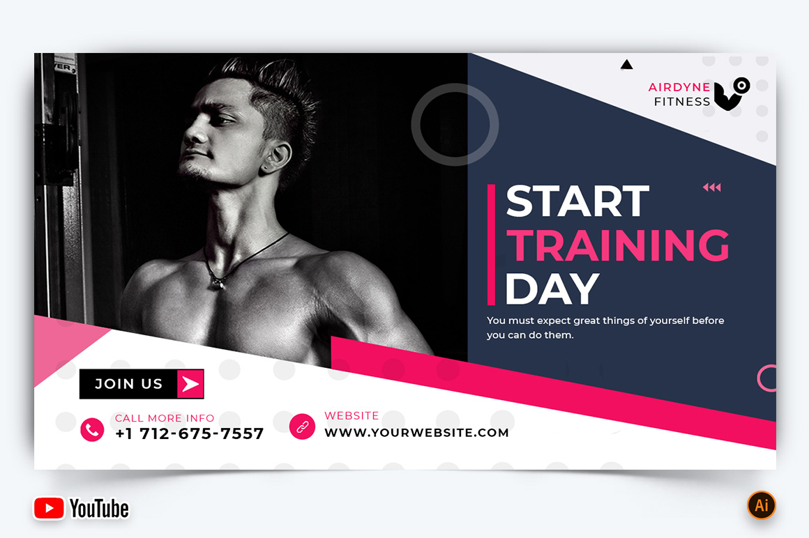 Gym and Fitness YouTube Thumbnail Design -28