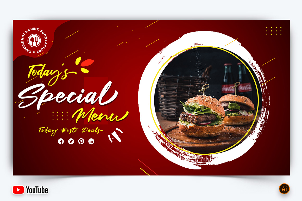 Food and Restaurant YouTube Thumbnail Design -13