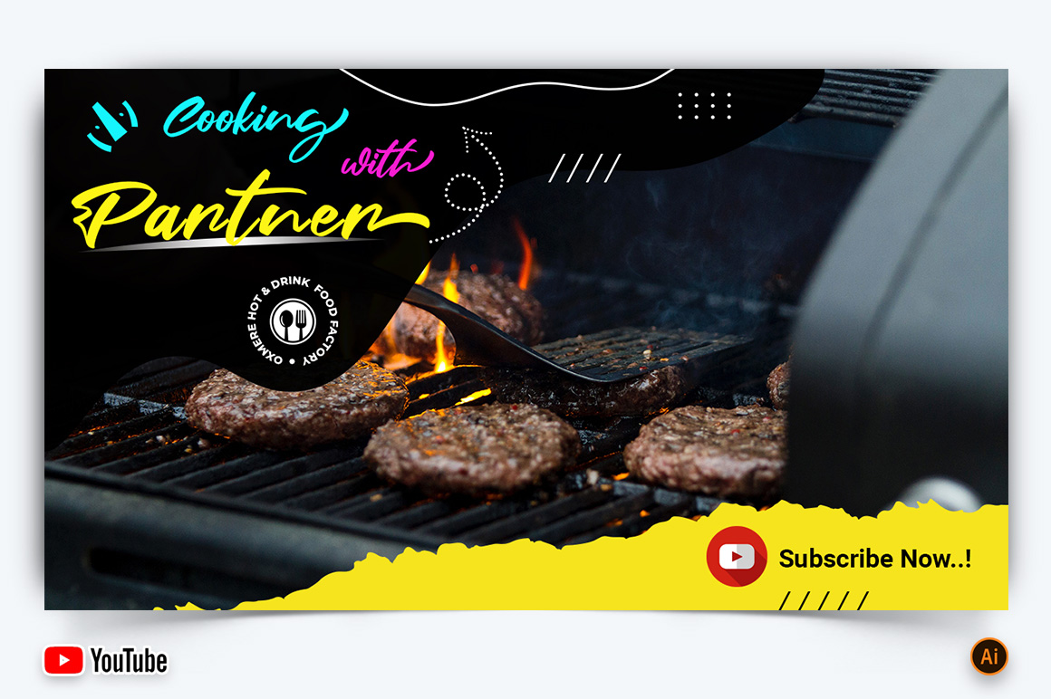 Food and Restaurant YouTube Thumbnail Design -14