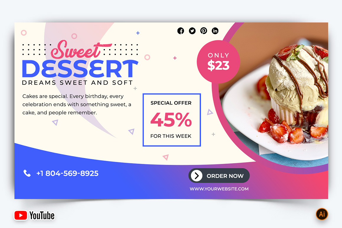 Food and Restaurant YouTube Thumbnail Design -45