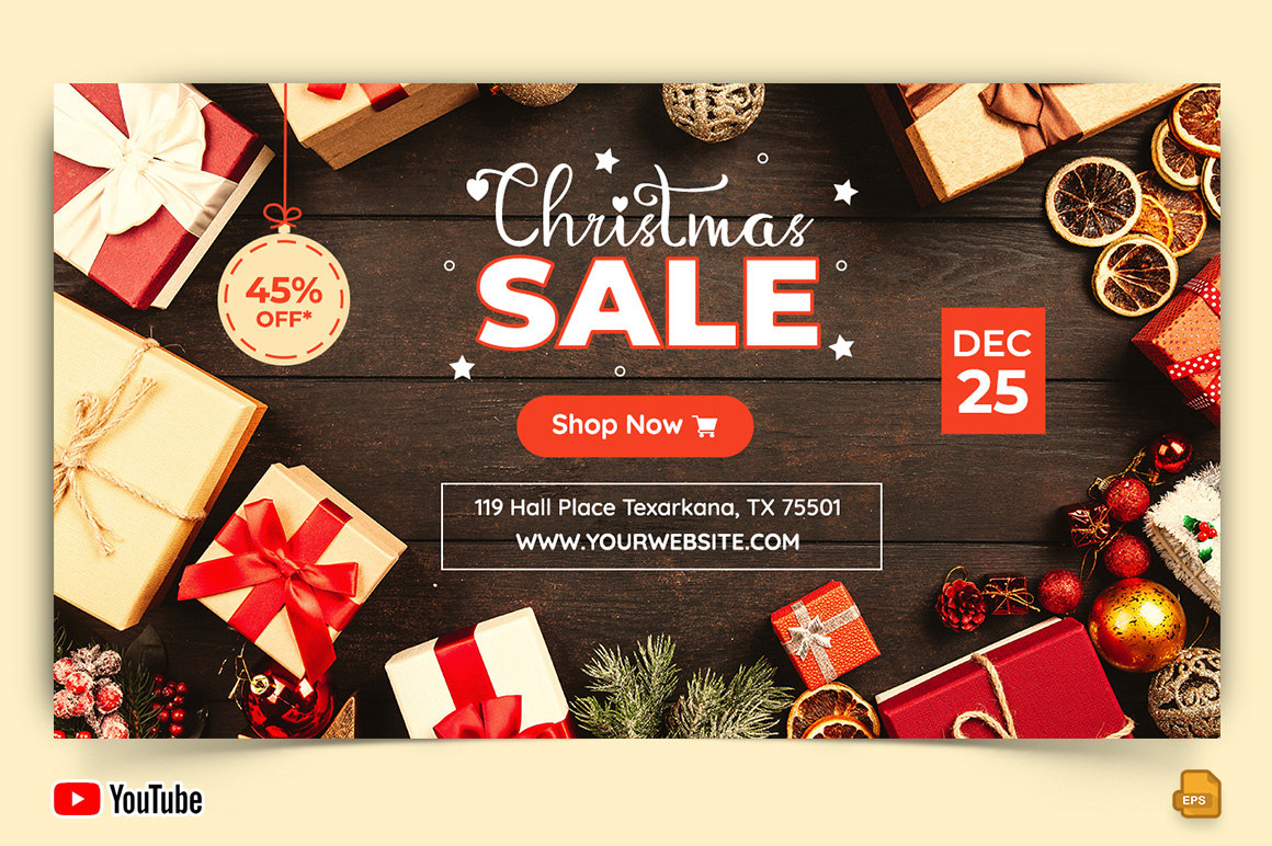 Christmas Sale YouTube Thumbnail Design -002