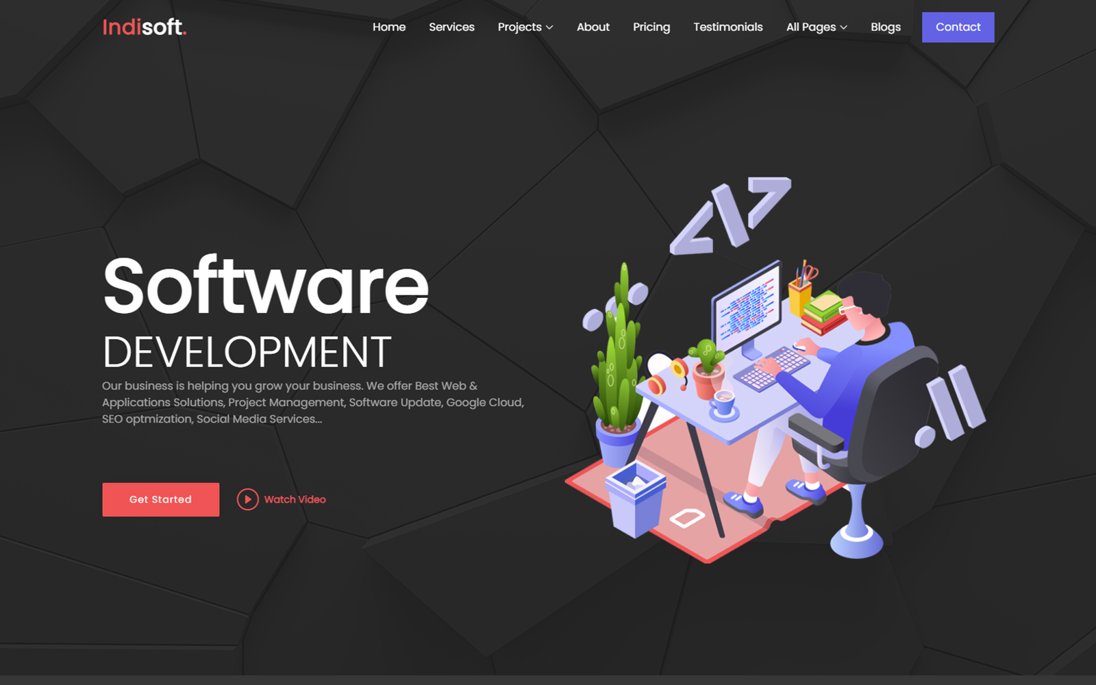 Indisoft - Software Company Website Template