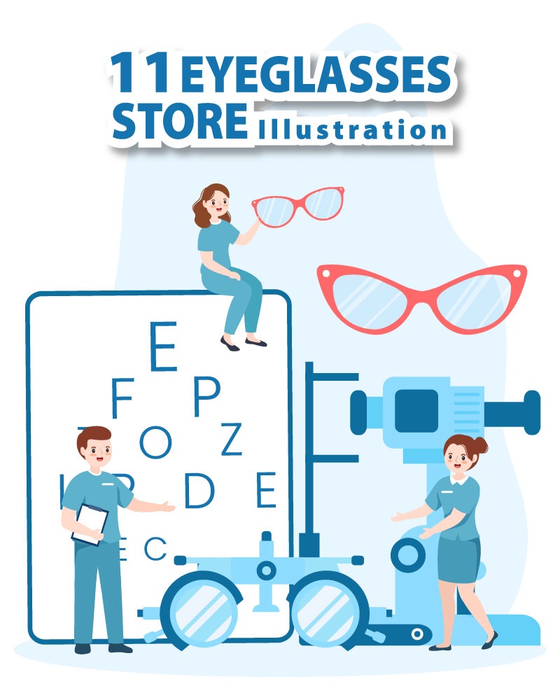 11 Eye Glasses Store Illustration