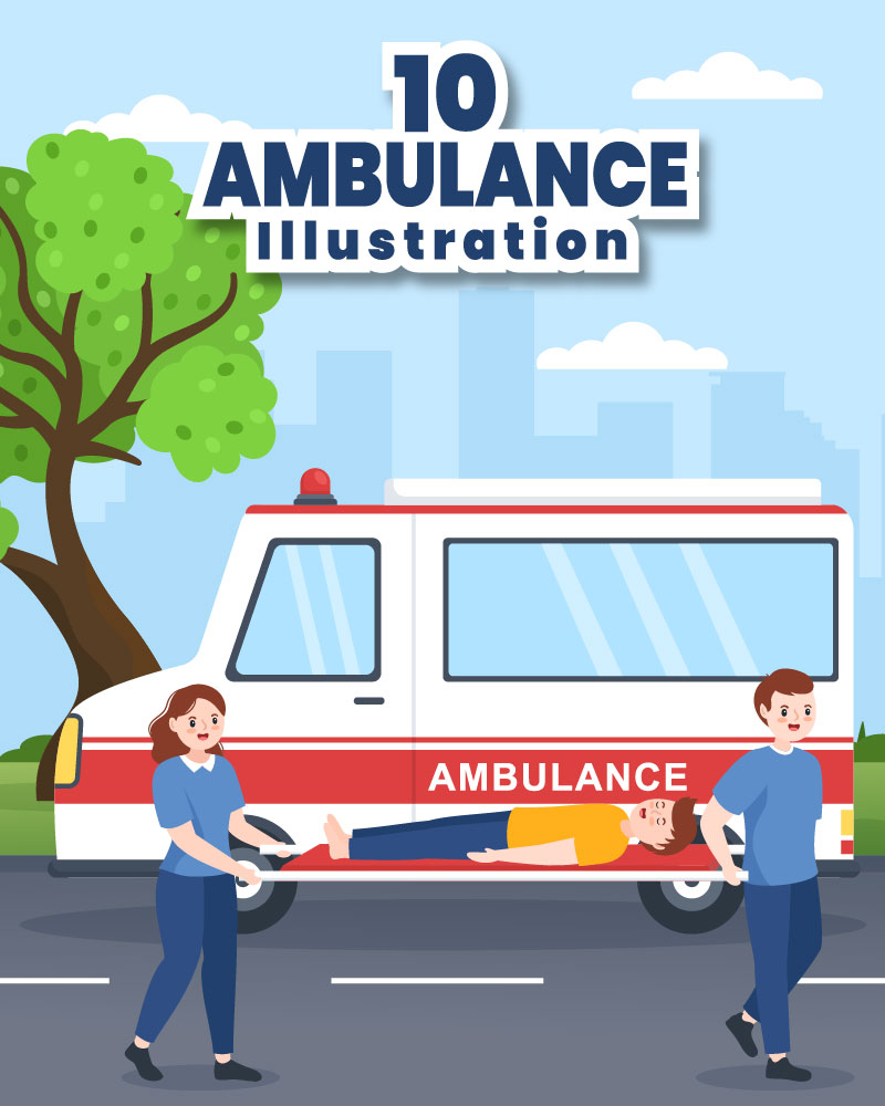 10 Medical Vehicle Ambulance Car Illustration