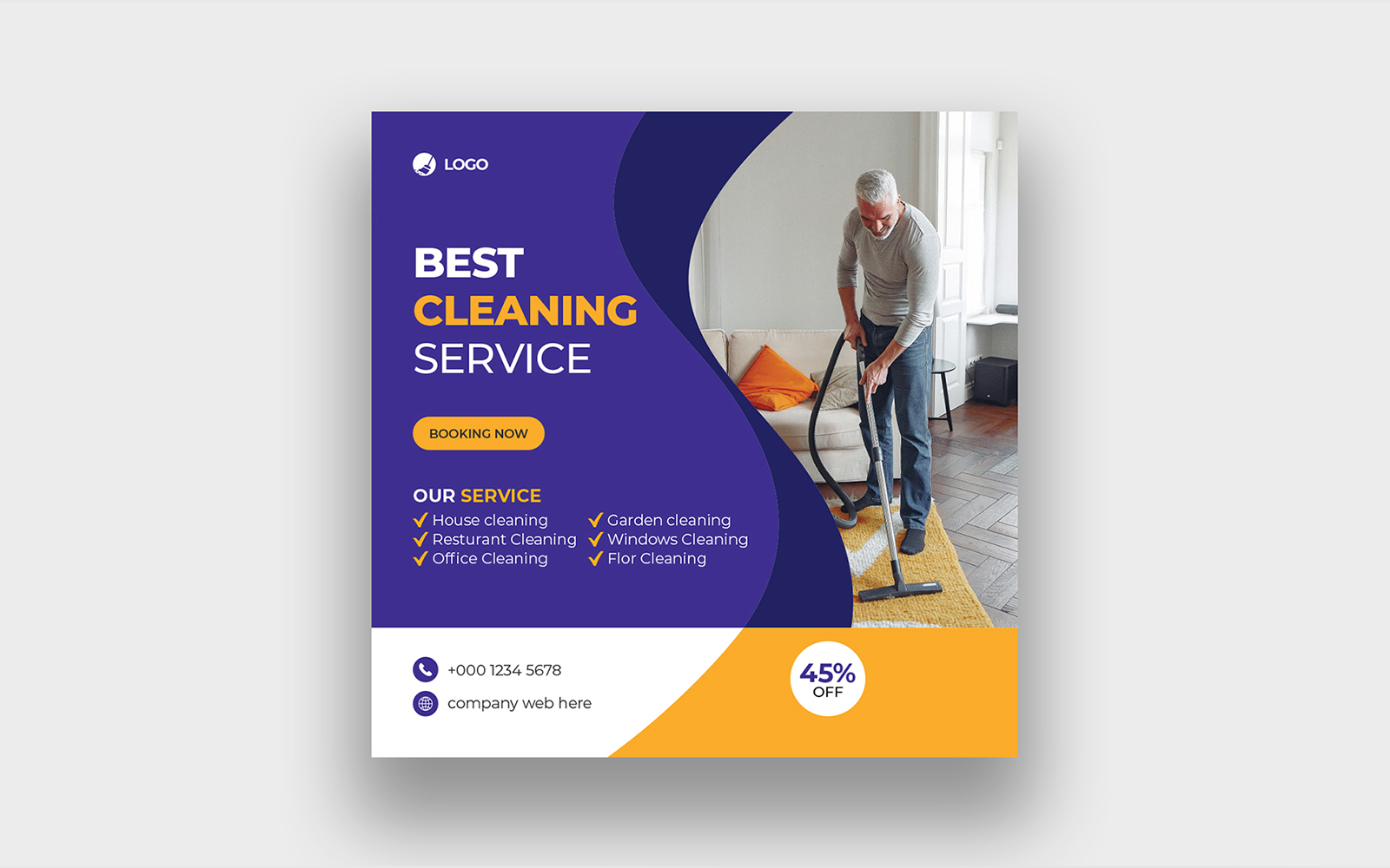 Cleaning Service Facebook Instagram Post