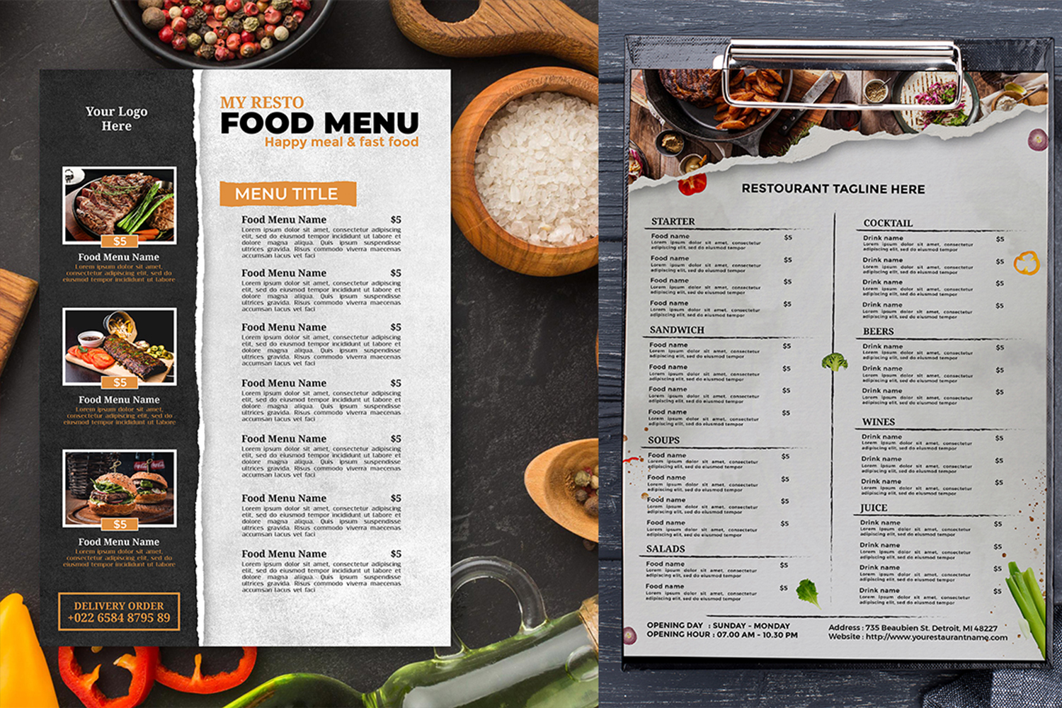 Restaurant Menu Template - Double Side